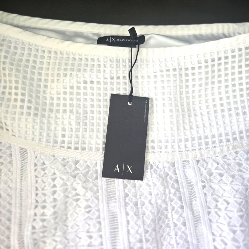 Armani Exchange Textured White Skirt